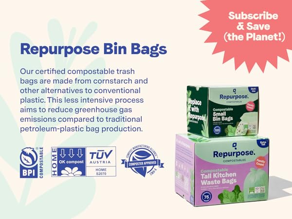 Repurpose Compostable Tall & Small Bin Bags