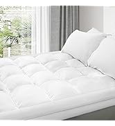 NEXHOME PRO Organic Cotton King Cooling Mattress Topper,Pillow Soft Mattress Top for Bed with Baf...