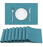 H.VERSAILTEX Linen Placemats Set of 8 Premium Solid Table Mats for Dining Table Spill-Proof Water...