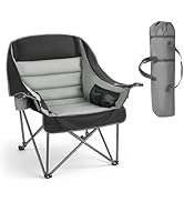 VEVOR Oversized Camping Chairs, 450 lbs Heavy Duty Support, Portable Padded Folding Camp Chairs w...