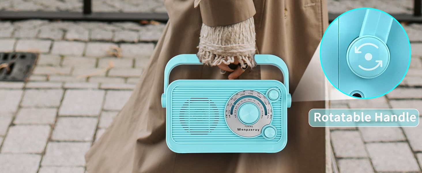 The D218 radio has a swivel adjustable strong handle for easy carrying