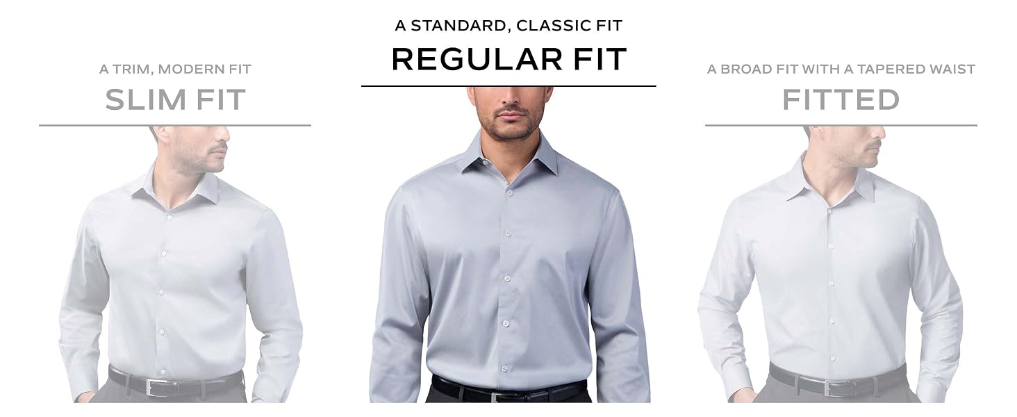 Van Heusen Men Dress Shirt Regular Standard Classic Fit
