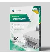 Optiazure Transparency Film, Overhead Projector Film for Laser Jet Printer and Copier, Letter Siz...