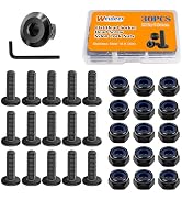weideer 30pcs M6x15 Flat Head Hex Socket Cap Screws Lock Nuts Kit Furniture Screws Furniture Bolt...