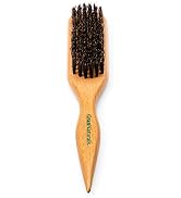 GranNaturals Wide Boar Bristle Teasing Brush & Smoothing Brush for Slick Back Hair, Edge Control,...