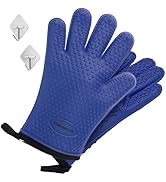 KITCHEN PERFECTION Silicone Pizza Oven Gloves -Extreme Heat Resistant Gloves for Outdoor & Indoor...