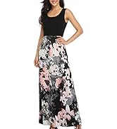 Mommy Jennie Women's Summer Dresses Loose Floral Print Sleeveless Maxi Dress