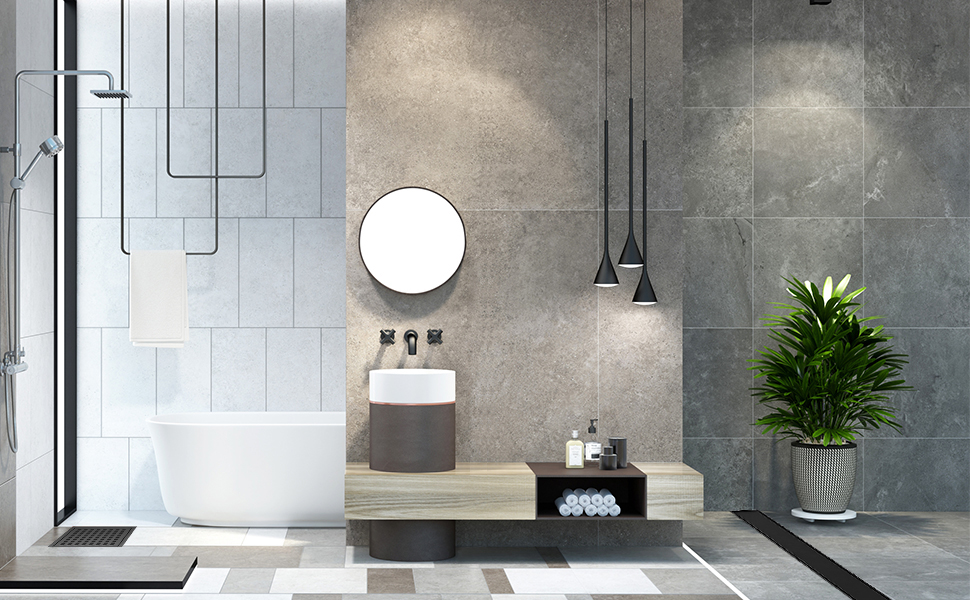 shower drain matte black