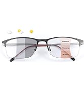 YIMI Photochromic Progressive Multifocus Reading Glasses Spring Hinge UV400 Sunglasses Blue Light...