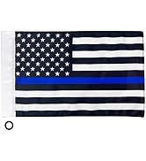 Motorcycle Flag,Thin Blue Line USA American Flag,Double Sided Double Stitched Motorcycle Flag 7x10