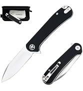ALBATROSS Small Flipper Pocket Folding Knife, 3" D2 Steel Drop Point Blade, 4" G10 Handle, Liner ...