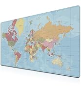 Samgula Desktop Mat World Map Full Desk Mouse Pad, Office Gaming Mousepad Large Mousepad, Compute...