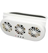 Shkalacar USB & Solar Powered Car Window Exhaust Fan with 3 Air Outlet, Solar Ventilation for Veh...