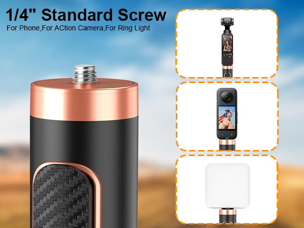 Compatible with phone holders, action cameras, and ring lights for more shooting possibilities.