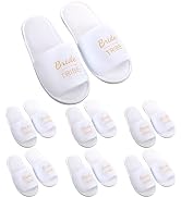 Keggaen 7 Pairs Bridesmaid Slippers for Women, Disposable Slippers Wedding Slippers for Women Bri...