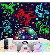 Unicorn Gifts Toys for 1-12 Year Old Girls.Unicorn Night Light Projector for Girls.Kids White Noi...
