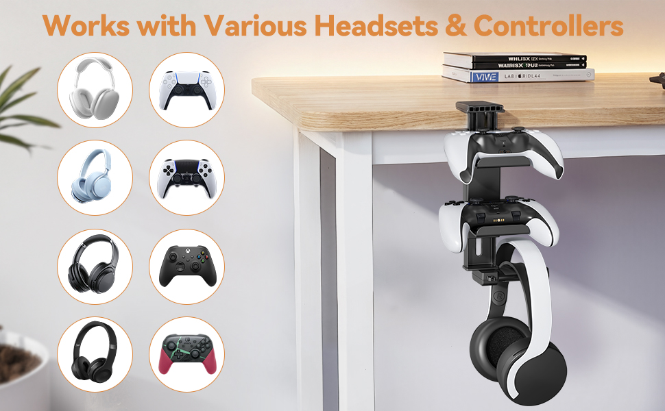 Controller & Headset Holder for Desk