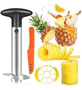 Cook Guy Round Handle Pineapple Corer and Slicer Set - Includes Reinforced Stainless Steel Pineap...