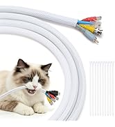 Yecaye 30ft - 1/2 inch Cord Protector Cable Sleeve, Split Braided Wire Loom Tubing for TV Compute...