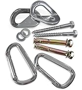 Travel Bird Heavy Duty Hammock Hanging Kit, Stainless Steel Anchor Hangers Screws Carabiners Set,...