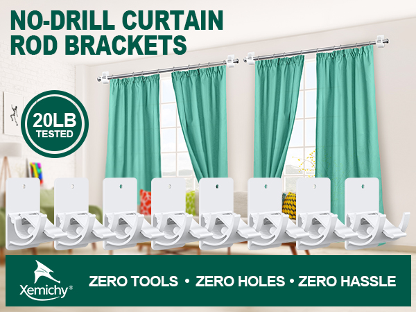 adhesive curtain rod holder