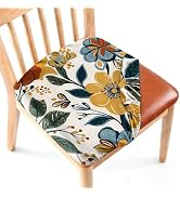 NYZE Stretch Dining Chair Seat Covers Set of 4, Removable Washable Chair Seat Protector, Soft Ela...
