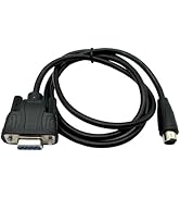 Halokny DB9 RS232 to Mini 8Pin Round Head Cable, DB9 9-Pin Female to Mini Din 8Pin Male PLC Progr...