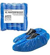 Buena Goods 100 Pack Extra Large Disposable Blue Boot & Shoe Covers. Reusable Premium CPE Waterpr...