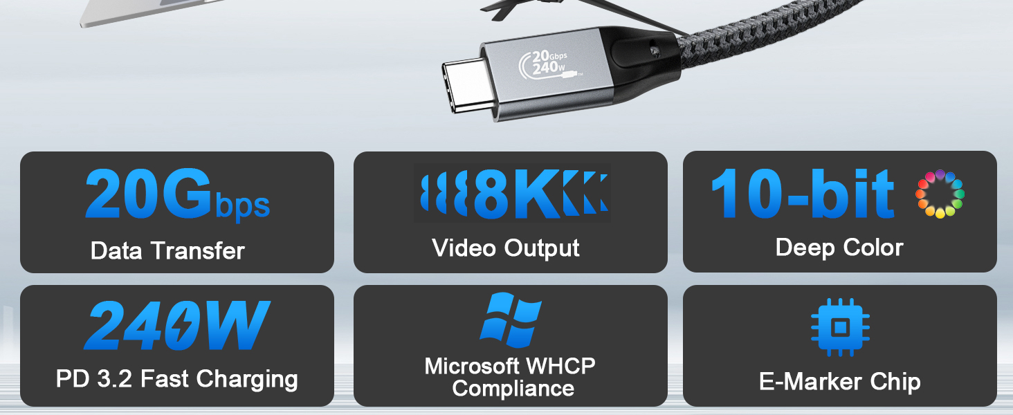 usb c to usb c 3.2 data video monitor cable A+2