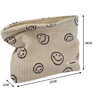 Corduroy Cosmetic Bag Aesthetic Women Handbags Purses