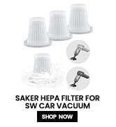 Saker HEPA Filter 4-Piece Set for Saker Handheld Car Vacuum Cleaner Cordless,4 Replaceable HEPA F...