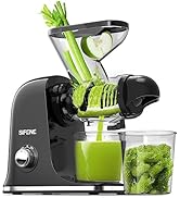 SIFENE Cold Press Juicer Machine, Mini Slow Masticating Juicer with Dual Feed Chute, Compact Elec...