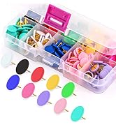 Yalis Colors Thumb Tacks 300-count, Colors Plastic Roundness Push Pins Decorative Tacks for Corkb...