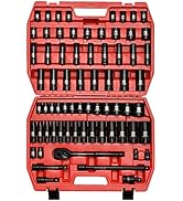 MIXPOWER 1/2-inch 70 Pieces Impact Socket Master Set, SAE and Metric, 5/16-Inch to 1-1/4-Inch and...