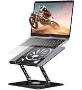 Axbima Adjustable Laptop Stand for Desk-360° Rotating Base Aluminum Laptop Riser,Ergonomic Comput...