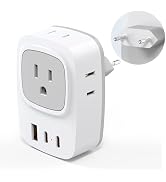 European Travel Plug Adapter, International Plug Adapter with 4 AC Outlets 3 USB Charging Ports, ...
