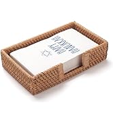 Rattan Napkin Holder Rectangular, Wicker Napkin Basket for Kitchen, Flat Napkin Holders for Paper...