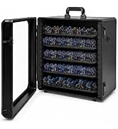 Miniature Carrying Case for Wargame Figures, Mini Display Case, Large | Aluminum Alloy, 5 Metal T...