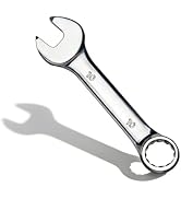 zhax 10mm Metric Stubby Combination Wrench, 12 Point Box End, 15 Degree Offset Design, Mirror Pol...