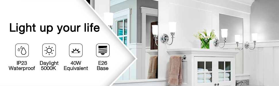 daylight 5000K E26 base bulb