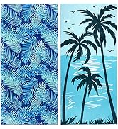 2 Pack Microfiber Beach Towel, Oversized Microfiber Pool Towel 75”x 35”, Sand-Free Beach Towel, Q...
