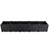BAOYOUNI Rectangular Raised Garden Bed Kit Plastic Planter Growing Box for Vegetables, Herbs, Flo...
