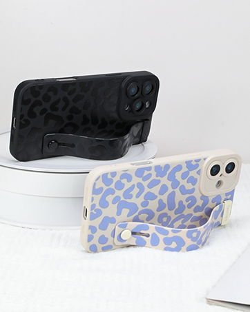 silicone loopy phone case with wrist strap for iPhone, Cute floral flower pattern phone case