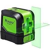 Huepar Cross Line Laser - DIY Self-Leveling Green Beam Horizontal and Vertical Line Laser Level w...