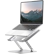 LINTYLE Laptop Stand for Desk, Adjustable Metal Foldable Laptop Riser Holder, Aluminum Desktop Bo...