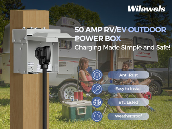 H01OB06 50 Amp RV Power Outlet Box