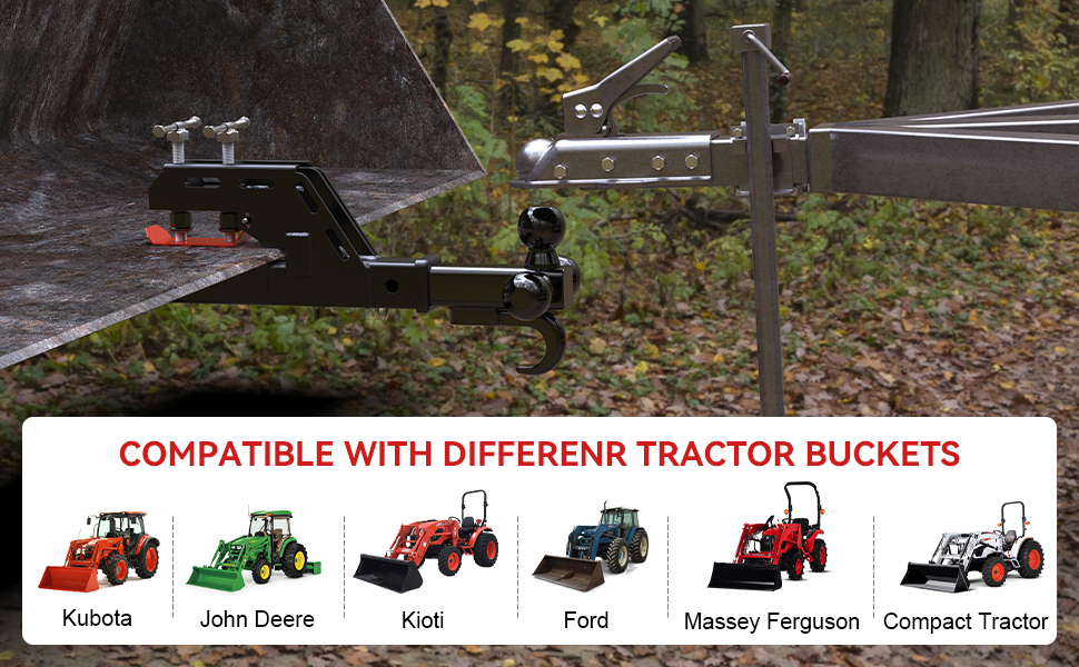 clamp on trailer hitch receiver tractor bucket hitch