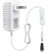 12V Power Supply, 12 Volt 2A 24W DC Power Supply with On Off Switch, White Switching LED Power Ad...