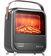 FLYMOON 11.8” Electric Space Heater, Heaters for Indoor Use with 3D Flame Effects, 7H Timer, 1200...