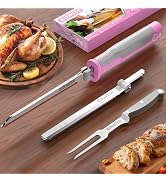 EZUVITA 8V Cordless Electric Knife Set, Rechargeable Electric Carving Knife with Reciprocating St...